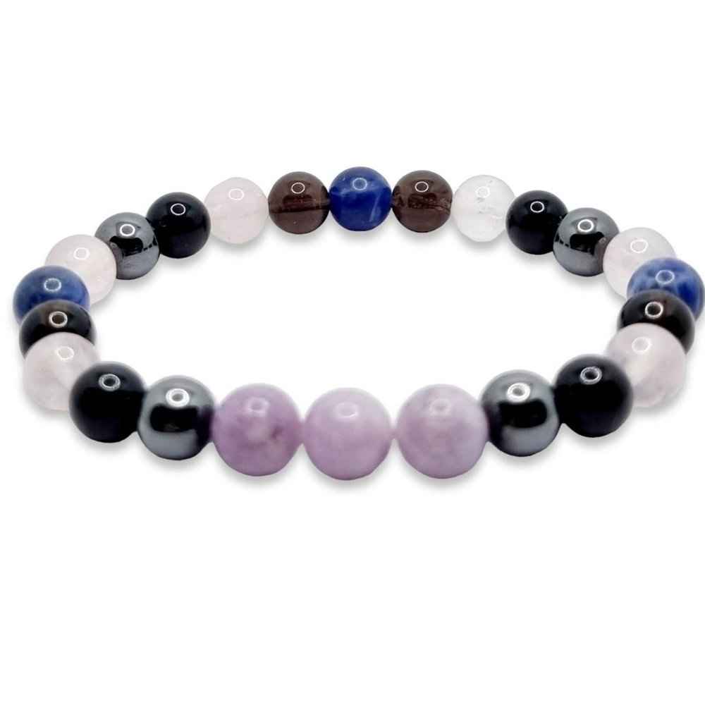 Lepidolite and Rose Quartz gemstone bracelet in soft lilac tones