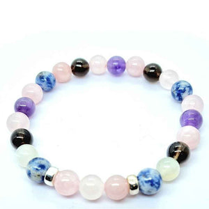 Custom crystal bracelet, Sodalite and Amethyst base, view 6
