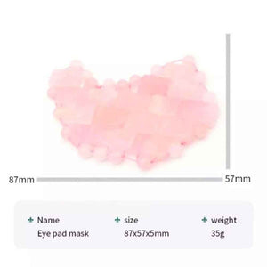 Rose quartz eye pad, natural stone skincare tool, view 3