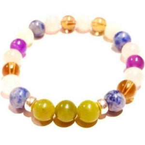 Custom crystal bracelet, Sodalite and Amethyst base, view 5